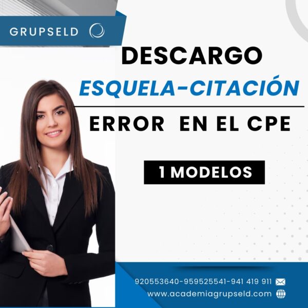 Esquela : error en la comprobante de pago